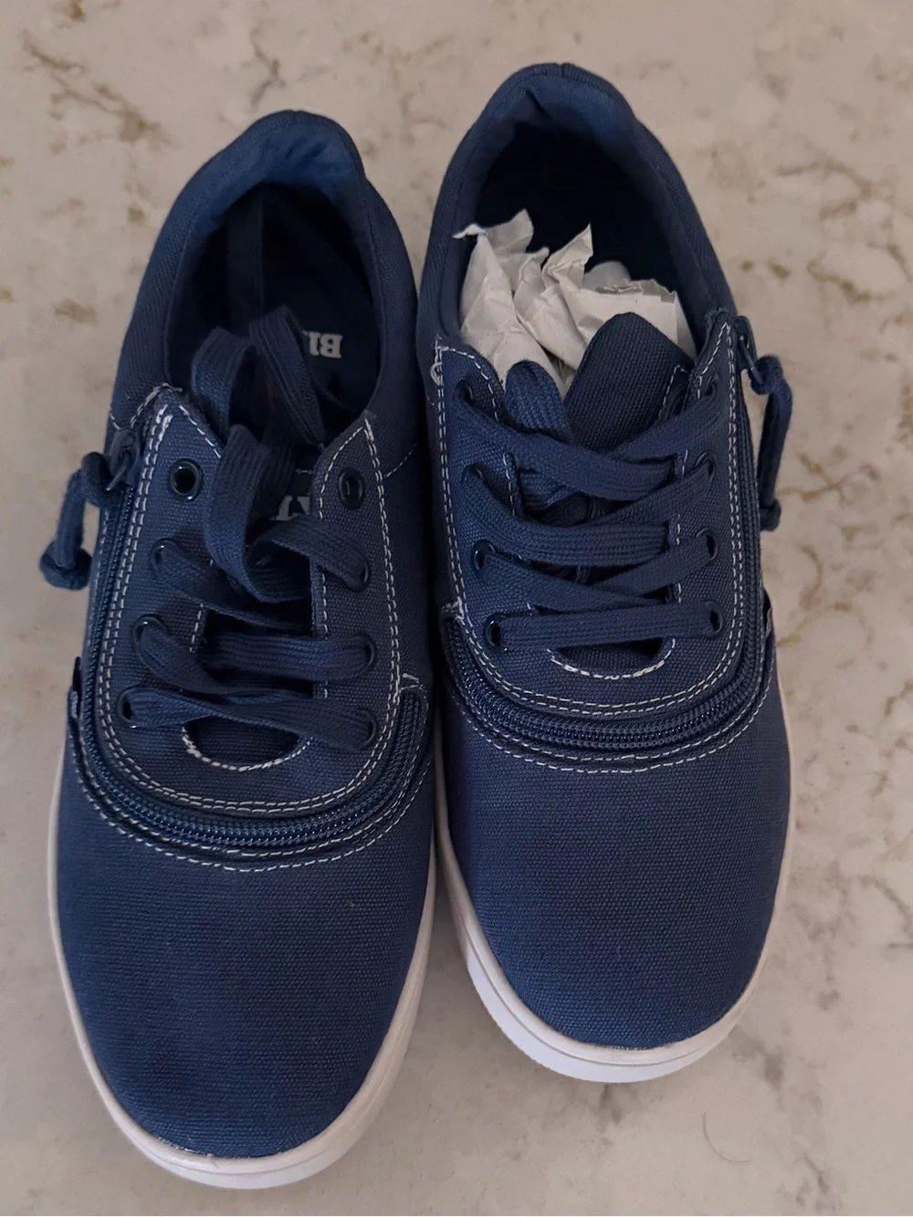 BILLY zip up sneakers II Navy Canvas Sneakers - Casual Everyday Shoes